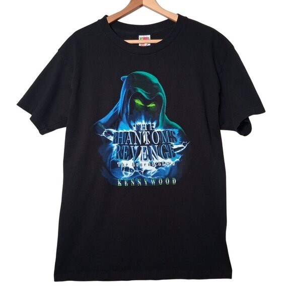 Kennywood Amusement Park Phantoms Revenge Shirt Large Black Rollercoaster - Picture 2 of 10